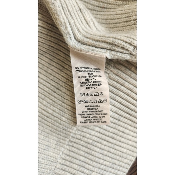 Free People Ribbed Knit Duster Cardigan Light Gray Button Front Chunky Medium - Picture 5 of 5